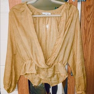 flowy, yellow crop top